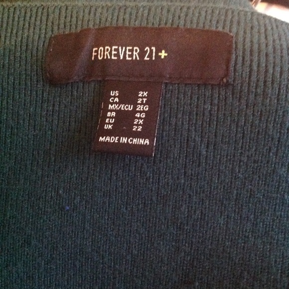 Forest Green Forever 21 + Dress EUC 2X - Picture 5 of 6
